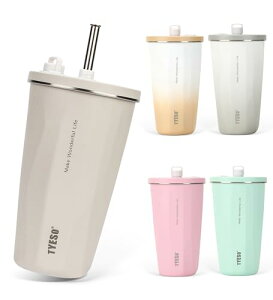 SNS�Řb��TYESO �^���u���[ �X�g���[�t�� 600ml �X�e�����X �W�t�� �^��f�M �ۉ� �ۗ� �A�E�g�h�A �����^�ѕ֗� ������ �R���