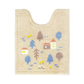 オカOKA ナタルシーナリー トイレマット 約75cm×63cm ベージュ 北欧 かわいい うさぎ リラックス