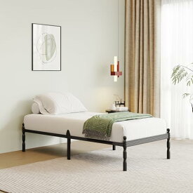 HUNLOSTTEN ベッドフレーム シングル パイプベッド スチール製すのこ 耐久性 静音設計 通気性 簡単組立 ベッド下収納空間 高さ 35