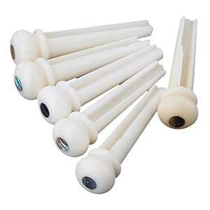 Yibuy 6���� ���F �A�R�[�X�e�B�b�N�M�^�[ Bone Bridge Pins with Pearl Shell Dot