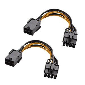 Cable Matters 2�{�Z�b�g 6�s��PCIe��8�s�� PCIe �ϊ��d���P�[�u�� - 10cm�A�r�f�I�J�[�h�Ή�