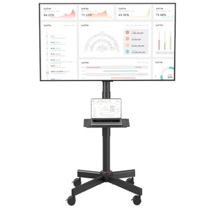NearHub �e���r�X�^���h ���j�^�[�X�^���h �e���r�J�[�g tv stand �L���X�^�[�t�� �É�/���b�N�@�\ �ړ��� 23-60�^�Ή� V