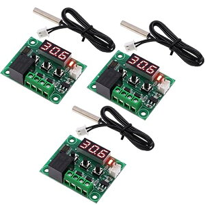 ���x�M�Z���T�X�C�b�` XH-W1209 3�Z�b�g DC12V LED �f�W�^���T�[���X�^�b�g -50�`110�� ���x����R���g���[���[���W���[