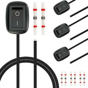 DAOKAI ��DIY�X�C�b�`���H�`�y�[�X�g�^�X�C�b�`�ԃv�b�V���{�^���I�t/�I��DC 12V�ʎ������b�J�[�X�C�b�`23in�P�[�u���t�H�O�����vD