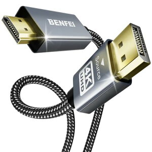 BENFEI 4K DisplayPort - HDMI 1.8m �P�[�u�� �A���~�j�E�� �V�F���A�i�C�����ґg�A�P���� DP 1.2 �R���s��