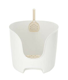 リッチェル 猫用トイレ本体 ラプレ 壁高ネコトイレ ホワイト