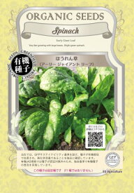 有機種子 固定種 ほうれん草 種 アーリージャイアントリーフ 4g 野菜 種子 ホウレンソウ ほうれんそう オーガニック グリーンフィールドプロジェクト 追跡可能メール便選択可【小袋】【2024年11月期限】