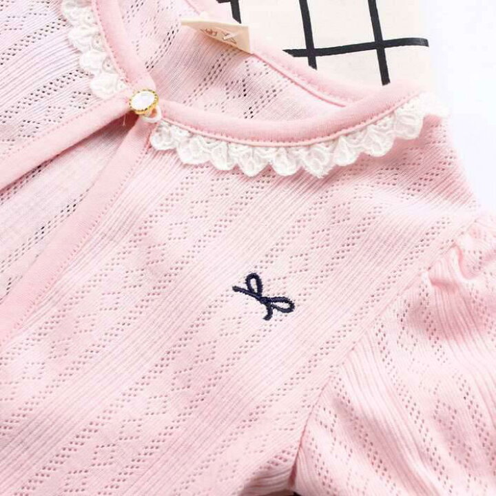 楽天市場】半袖カーディガン キッズ 女の子 レース ウサギ刺繍入り 白  