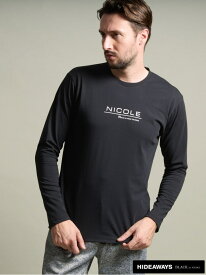 シルケットクルーネック長袖Tシャツ HIDEAWAYS NICOLE ニコル トップス カットソー・Tシャツ ホワイト ブラック ブルー【送料無料】[Rakuten Fashion]