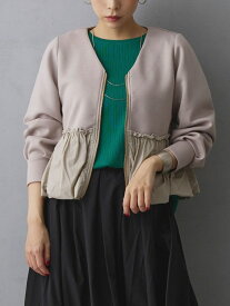 【SALE／50%OFF】異素材切替ブルゾン NICOLE white ニコル クラブ ジャケット・アウター その他のジャケット・アウター ブラック ベージュ ホワイト【RBA_E】[Rakuten Fashion]