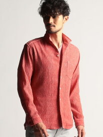 カラークレープスタンドカラーシャツ NICOLE CLUB FOR MEN ニコル トップス シャツ・ブラウス レッド グレー ネイビー【送料無料】[Rakuten Fashion]