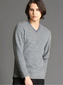 【SALE／20%OFF】メランジダブルフェイスVネックカットソー MONSIEUR NICOLE ニコル トップス その他のトップス ホワイト ブルー レッド グレー ブラック【RBA_E】【送料無料】[Rakuten Fashion]