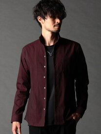 リバーシブルドビー スタンドカラーシャツ NICOLE CLUB FOR MEN ニコル トップス シャツ・ブラウス ホワイト パープル ワインレッド グレー ブルー ネイビー【送料無料】[Rakuten Fashion]