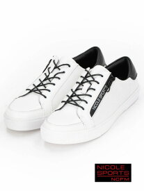 【NICOLE SPORTS】サイドパンチングスニーカー NICOLE CLUB FOR MEN ニコル シューズ・靴 スニーカー ホワイト ブラック【送料無料】[Rakuten Fashion]
