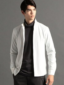 【SALE／40%OFF】【ex/tra】トリコットジャカード スタンドカラーシャツ MONSIEUR NICOLE ex/tra ニコル トップス シャツ・ブラウス ホワイト ブラック【RBA_E】【送料無料】[Rakuten Fashion]