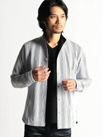 【SALE／50%OFF】ブリスターストライプイタリアンカラーシャツ HIDEAWAYS NICOLE ニコル トップス シャツ・ブラウス ブラック レッド ホワイト【RBA_E】【送料無料】[Rakuten Fashion]