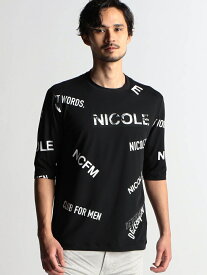 【SALE／37%OFF】ロゴプリント5分袖Tシャツ NICOLE CLUB FOR MEN ニコル トップス その他のトップス ブラック レッド ピンク ホワイト【RBA_E】【送料無料】[Rakuten Fashion]