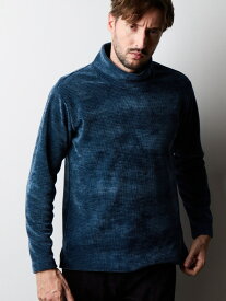 モールブロックジャガードモックネックプルオーバー HIDEAWAYS NICOLE ニコル トップス カットソー・Tシャツ ブルー ブラック グレー【送料無料】[Rakuten Fashion]