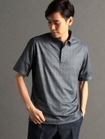 ブロックジャカードプリント 半袖ポロシャツ MONSIEUR NICOLE ニコル トップス ポロシャツ ブラック グレー ネイビー【送料無料】[Rakuten Fashion]