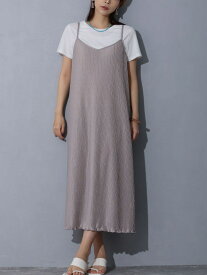 プリーツキャミワンピース&シャツ SET NICOLE white ニコル クラブ ワンピース・ドレス その他のワンピース・ドレス ブラック ベージュ グレー【送料無料】[Rakuten Fashion]