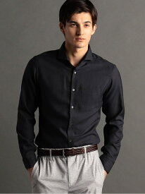 シャイニーツイル カッタウェイカラーシャツ MONSIEUR NICOLE ニコル トップス シャツ・ブラウス ホワイト ベージュ グレー ブラック ブルー ネイビー【送料無料】[Rakuten Fashion]