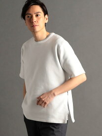 サイドジップ 半袖ニットTシャツ MONSIEUR NICOLE ニコル トップス ニット ブラック ホワイト ブルー【送料無料】[Rakuten Fashion]
