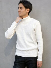 【SALE／50%OFF】12GG アーガイルJQxリブ編みタートルネックニット HIDEAWAYS NICOLE ニコル トップス ニット ブラウン レッド ホワイト ブラック【RBA_E】[Rakuten Fashion]