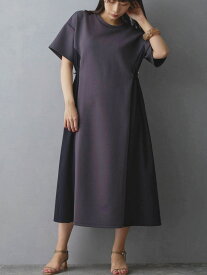 異素材使い配色ワンピース NICOLE white ニコル クラブ ワンピース・ドレス その他のワンピース・ドレス グレー ブラック【送料無料】[Rakuten Fashion]