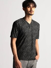 アラカルトリンクスジャカードVネック半袖プルオーバー NICOLE CLUB FOR MEN ニコル トップス カットソー・Tシャツ グレー ホワイト ブラック【送料無料】[Rakuten Fashion]