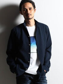 【SALE／30%OFF】【RIELABO】クロスプラッド スタンドカラーシャツ NICOLE CLUB FOR MEN ニコル トップス シャツ・ブラウス ネイビー ホワイト ブラック【RBA_E】【送料無料】[Rakuten Fashion]