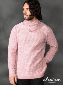 【WEB限定】12GG バスケット柄アフガンネックニット HIDEAWAYS NICOLE ニコル トップス ニット レッド ホワイト ブラック ピンク【送料無料】[Rakuten Fashion]