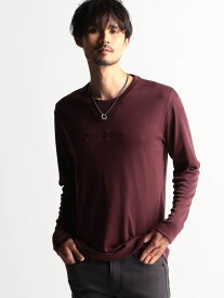ロゴ刺繍長袖Tシャツ NICOLE CLUB FOR MEN ニコル トップス カットソー・Tシャツ ブラック ホワイト グレー レッド【送料無料】[Rakuten Fashion]