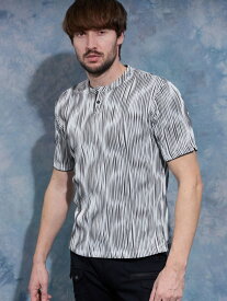 【WEB限定】ウェーブタックジャガードヘンリーネック半袖プルオーバー HIDEAWAYS NICOLE ニコル トップス その他のトップス ピンク グレー ホワイト ブラック ネイビー【送料無料】[Rakuten Fashion]