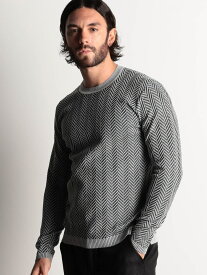 【SALE／55%OFF】ヘリンボン柄クルーネックニット HIDEAWAYS NICOLE ニコル トップス ニット ブラック グレー ホワイト ブラウン【RBA_E】【送料無料】[Rakuten Fashion]