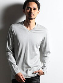 【RIELABO】レーヨンジャージ ドレスVネック長袖カットソー NICOLE CLUB FOR MEN ニコル トップス カットソー・Tシャツ ブラック グレー オレンジ【送料無料】[Rakuten Fashion]