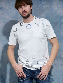 【WEB限定】総柄ロゴプリント半袖Tシャツ HIDEAWAYS NICOLE ニコル トップス カットソー・Tシャツ ブラック ブルー ホワイト ピンク[Rakuten Fashion]