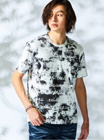【WEB限定】ムラ柄ロゴプリント半袖Tシャツ HIDEAWAYS NICOLE ニコル トップス カットソー・Tシャツ ホワイト ブラック ブルー ピンク[Rakuten Fashion]