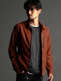 【SALE／37%OFF】フロッキージャージ レザーライクライダース NICOLE CLUB FOR MEN ニコル ジャケット・アウター ライダースジャケット グレー オレンジ【RBA_E】【送料無料】[Rakuten Fashion]