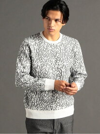 【SALE／70%OFF】オーナメントブリスタージャカード クルーネックニット MONSIEUR NICOLE ニコル トップス ニット ブラック ホワイト【RBA_E】【送料無料】[Rakuten Fashion]