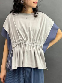 ウエストドロスト配色プルオーバー NICOLE white ニコル クラブ トップス カットソー・Tシャツ グレー ブラック ホワイト【送料無料】[Rakuten Fashion]