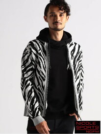【SALE／30%OFF】【24年モデル EC限定再販売】【NICOLE SPORTS】アラカルト ニットブルゾン NICOLE CLUB FOR MEN ニコル トップス ニット ホワイト レッド ブラック【RBA_E】【送料無料】[Rakuten Fashion]