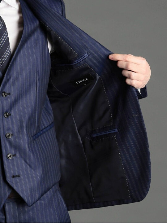 楽天市場】【SALE／37%OFF】カレンダーストライプ スーツ MONSIEUR 
