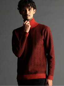 【SALE／37%OFF】ヘリンボーン タートルネックニット NICOLE CLUB FOR MEN ニコル トップス ニット ホワイト レッド ブラック グレー オレンジ【RBA_E】【送料無料】[Rakuten Fashion]