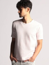 【SALE／30%OFF】ジオメトリック クルーネック半袖Tシャツ NICOLE CLUB FOR MEN ニコル トップス カットソー・Tシャツ ブラック ベージュ ホワイト ピンク レッド【RBA_E】【送料無料】[Rakuten Fashion]