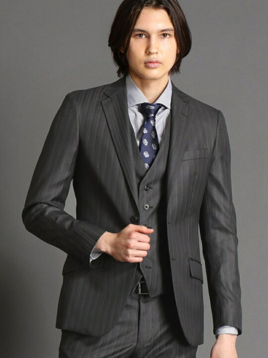 楽天市場】【SALE／20%OFF】ストライプ柄2つボタンスーツ MONSIEUR 