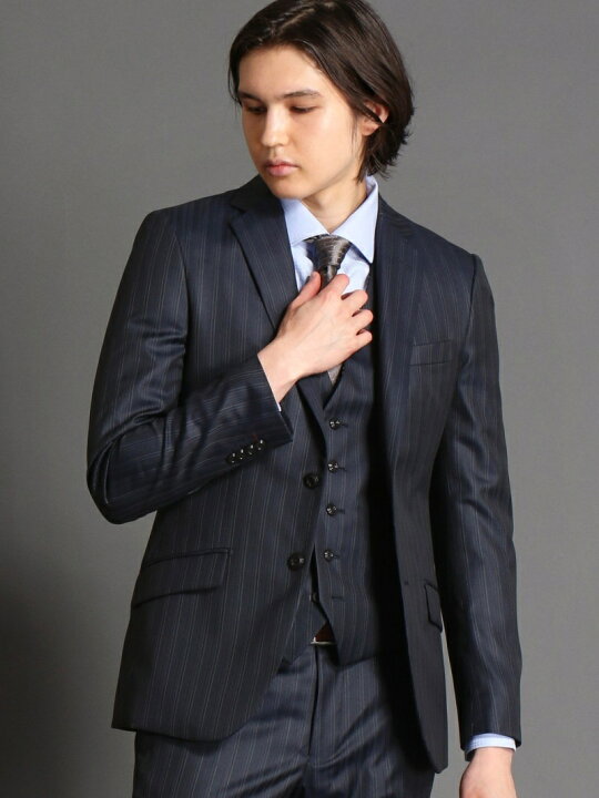 楽天市場】【SALE／40%OFF】ストライプ柄2つボタンスーツ MONSIEUR 