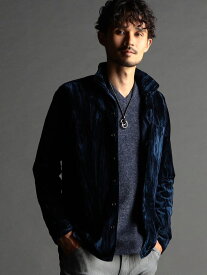 【SALE／70%OFF】ストレッチプリーツベロア スタンドシャツ NICOLE CLUB FOR MEN ニコル トップス シャツ・ブラウス レッド ネイビー ブラック【RBA_E】【送料無料】[Rakuten Fashion]