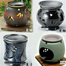 A705◆茶香炉【変笹・富仙作】【黒釉・富仙作】【生子・富仙作】【黒桜・富仙作】◎香りと灯りの癒し和のアーバンアロマポットアロマライトf-2401はじめてセットキャンドル15個付お家の緑茶やコーヒー紅茶を焚いてリラックスタイム茶匠庵ろうそくロウソク母の日.