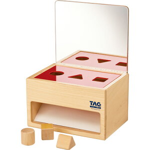 送料無料 TAG社 鏡の付いた形の分類箱 知育玩具 教育 木のおもちゃ 木製 知育 木製玩具 玩具 子供 キッズ 幼児 保育園 幼稚園 学習 クリスマスプレゼント