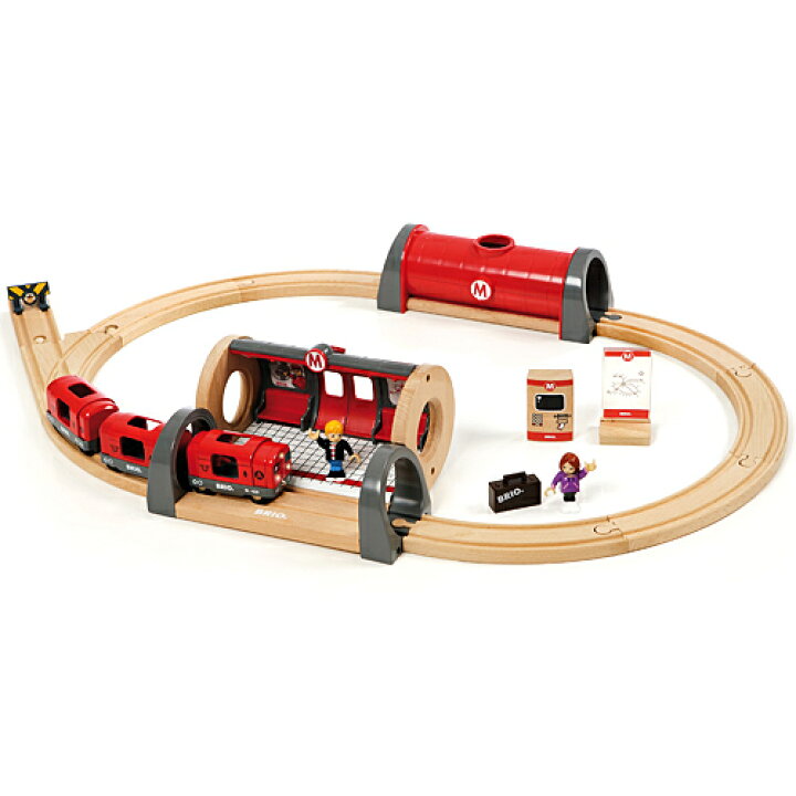 楽天市場】送料無料 BRIO ブリオ 木製 レールセット メトロレール 